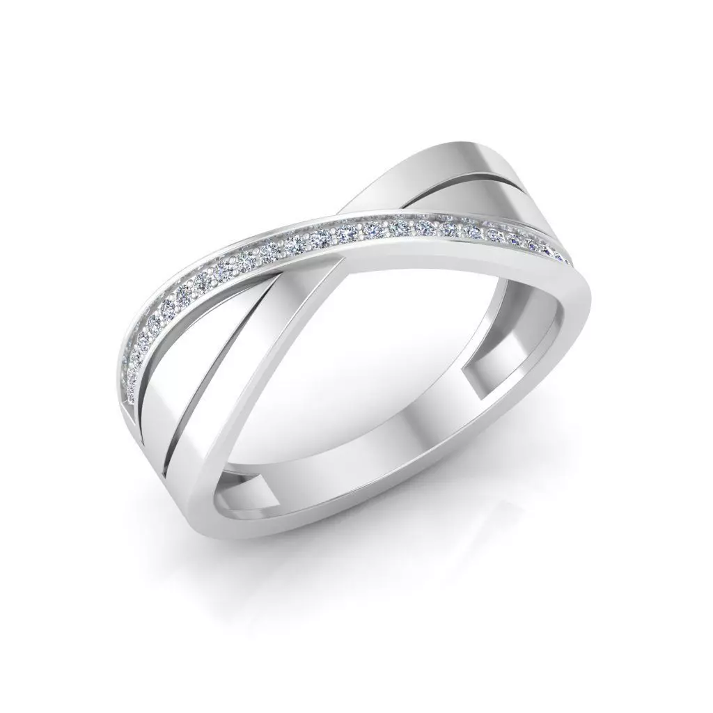 Solitaire Wedding Engagement Women Band Ring 3D print model_0