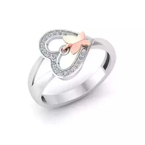 Solitaire Wedding Engagement Women Heart Band Ring 