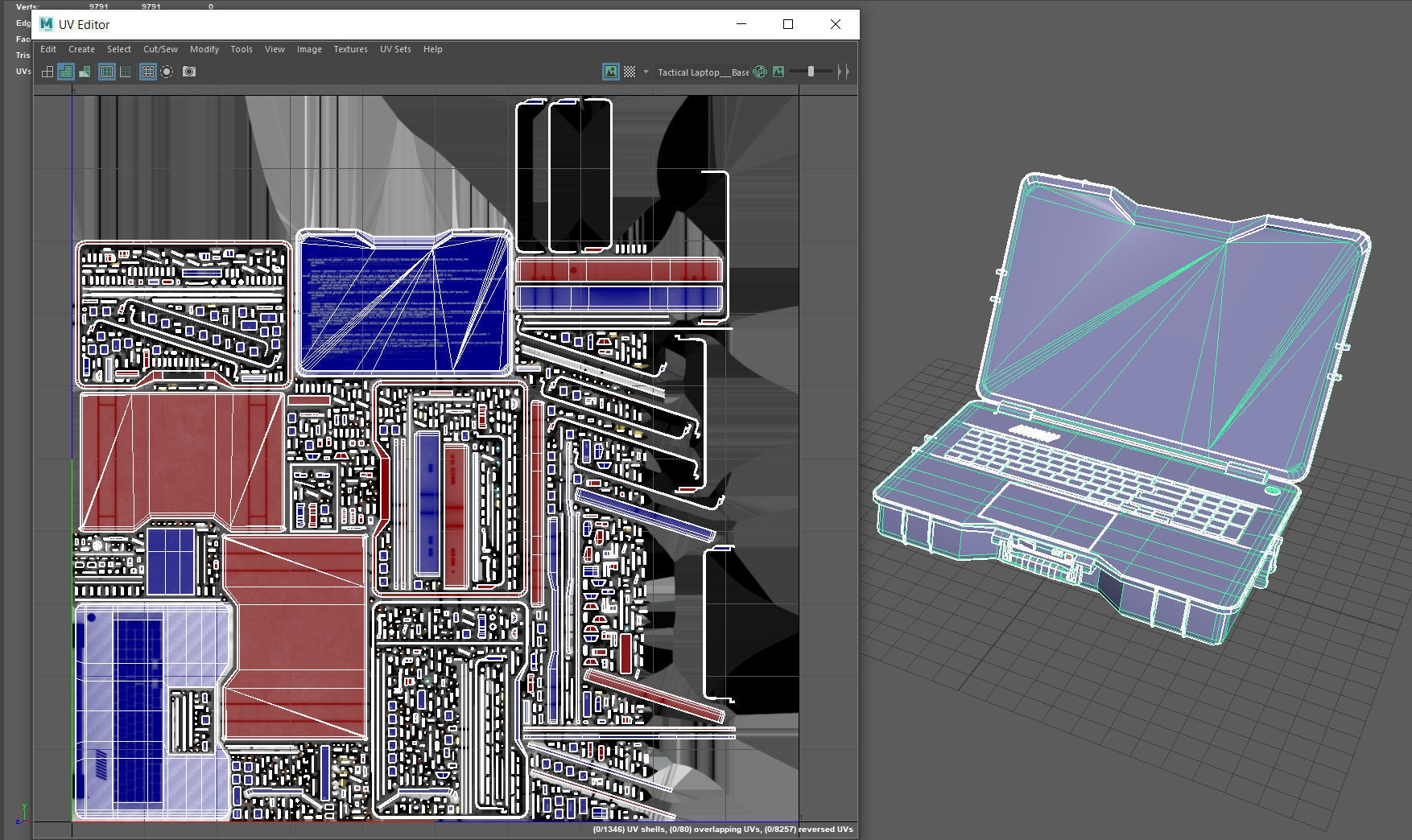 Tactical Laptop Low-poly 3D model_11