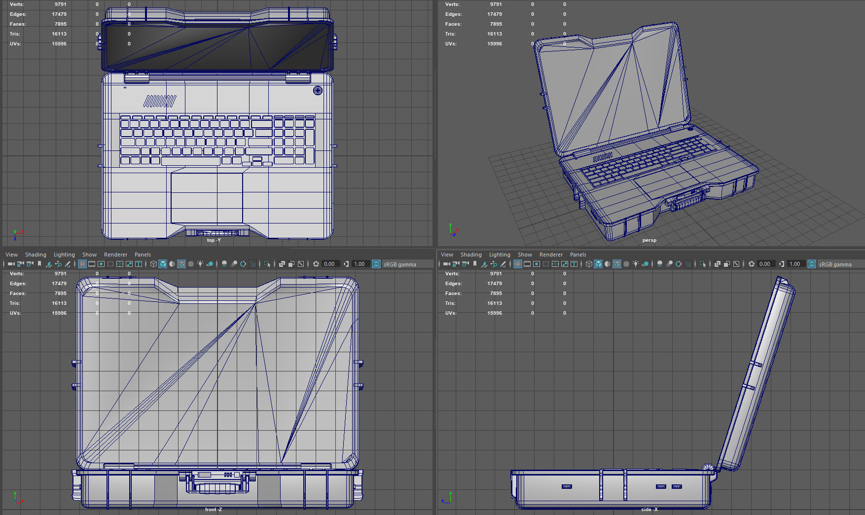 Tactical Laptop Low-poly 3D model_10