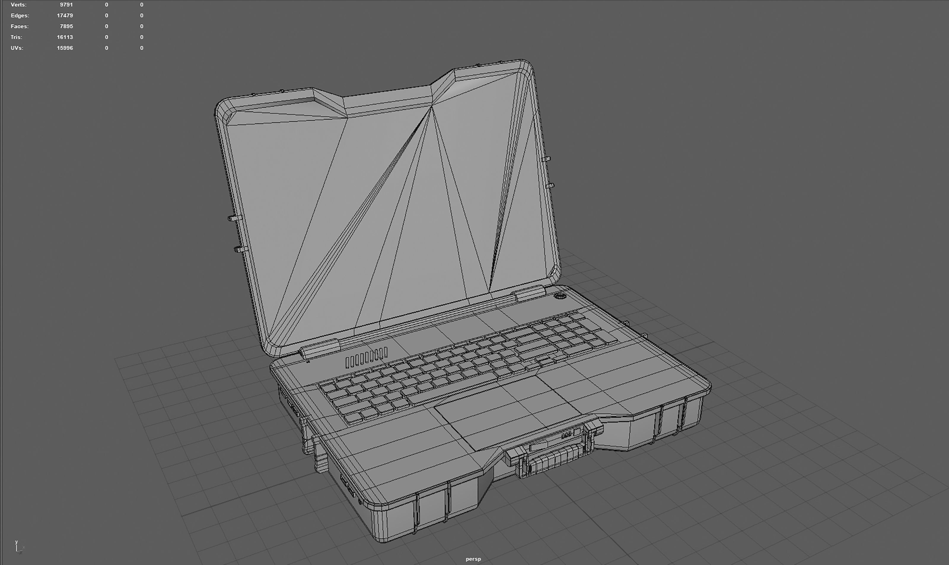 Tactical Laptop Low-poly 3D model_12
