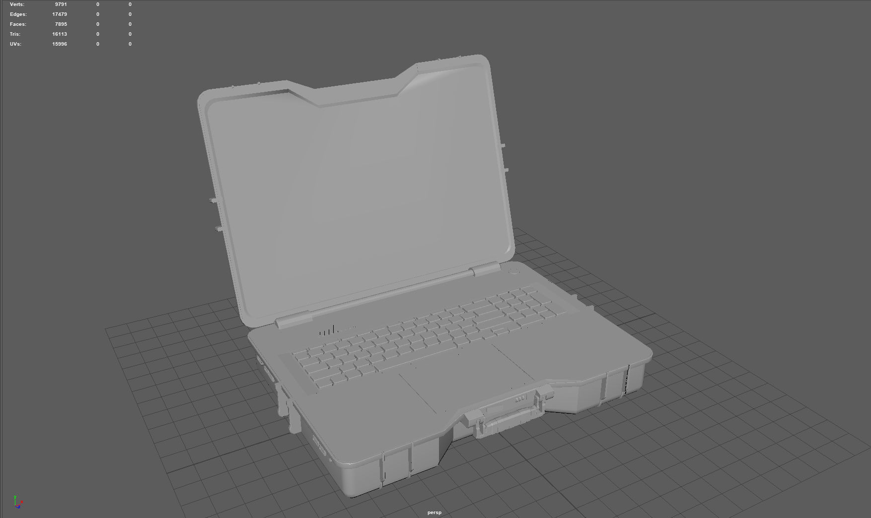 Tactical Laptop Low-poly 3D model_6