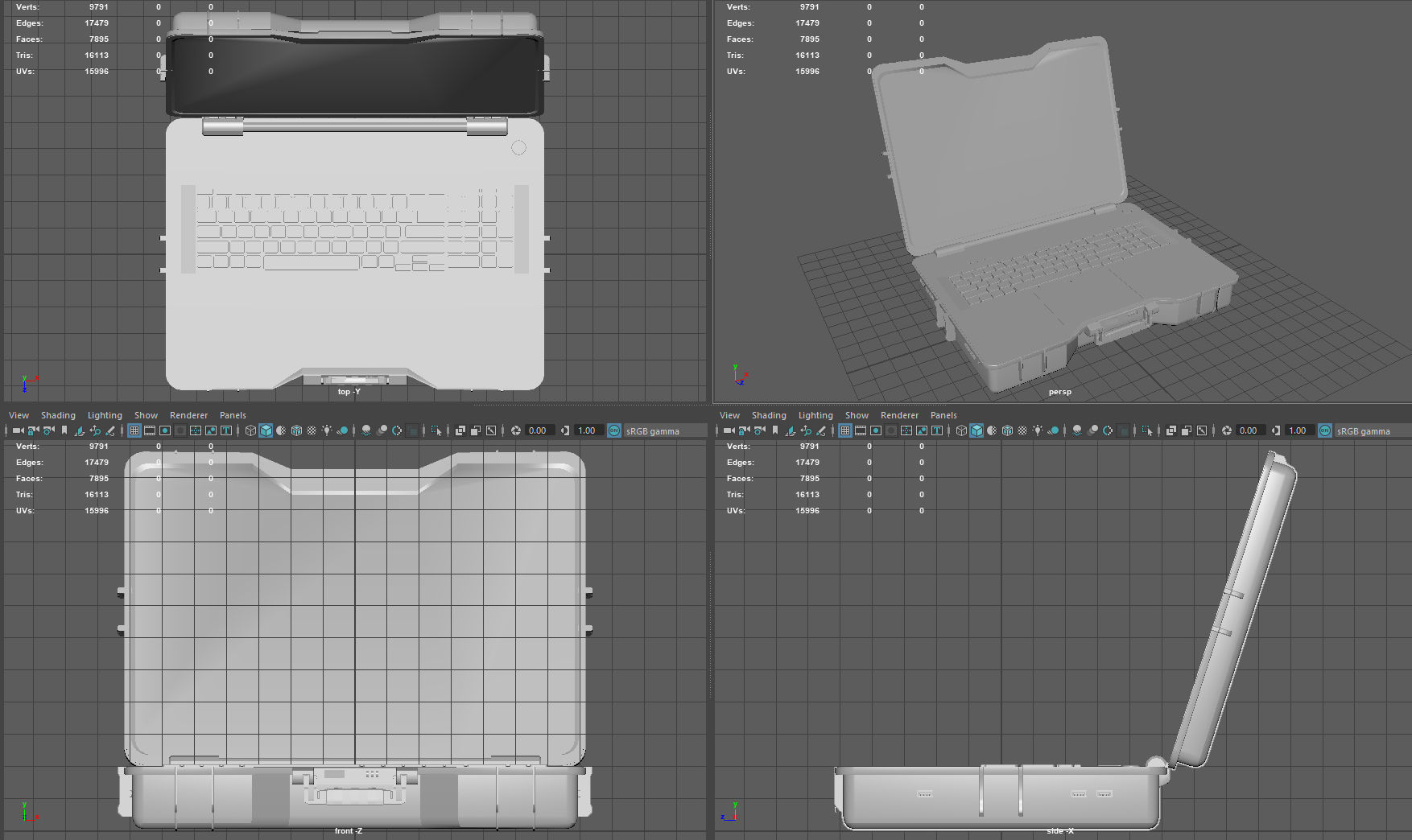 Tactical Laptop Low-poly 3D model_9
