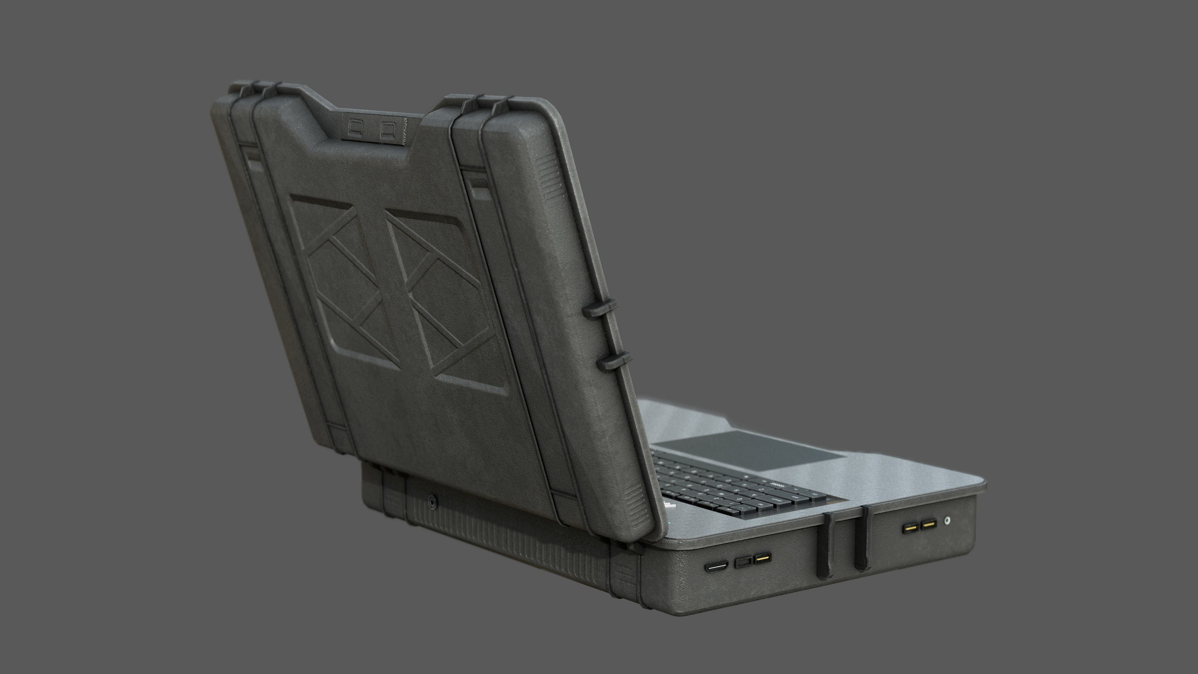 Tactical Laptop Low-poly 3D model_4