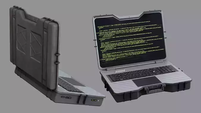 Tactical Laptop Low-poly 3D model