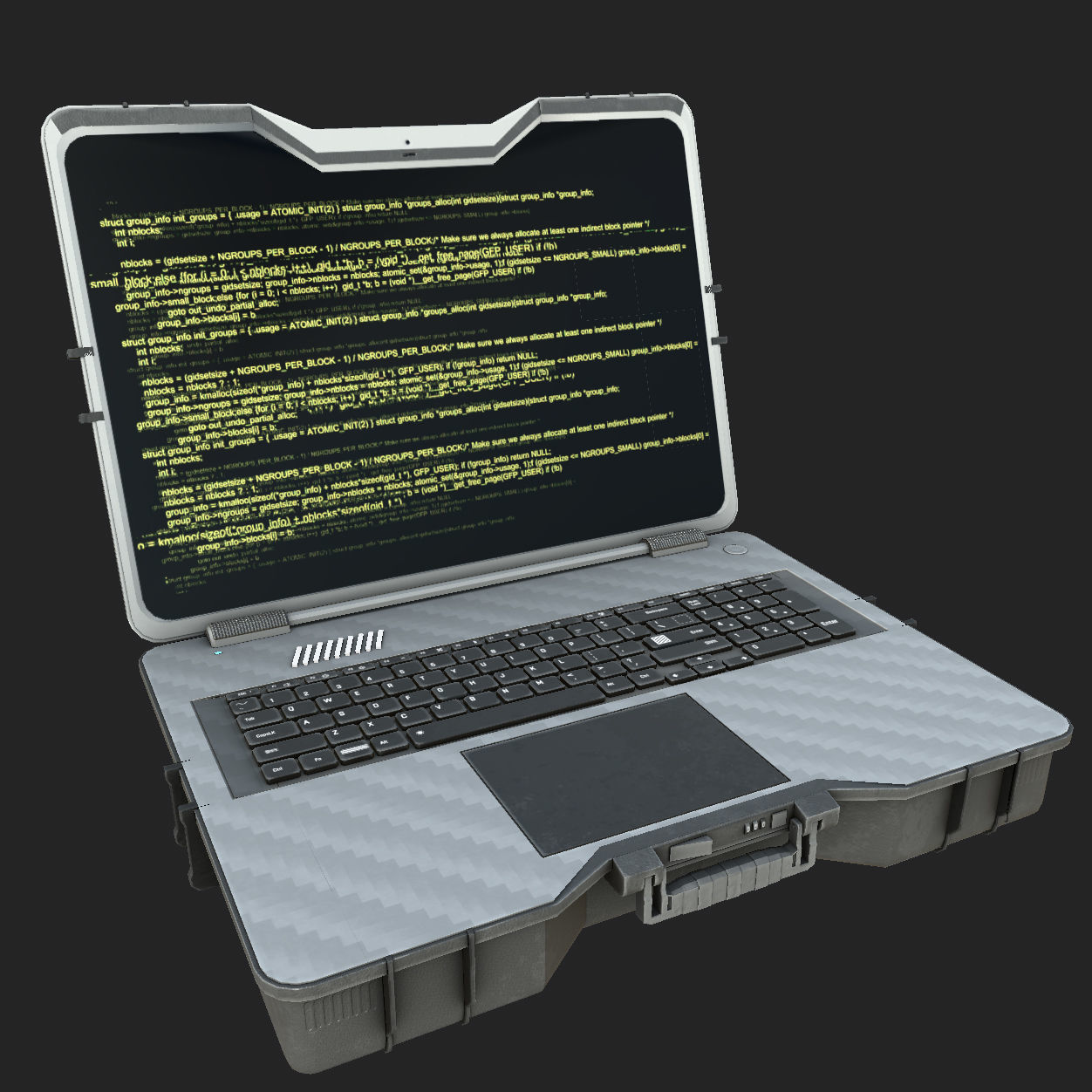 Tactical Laptop Low-poly 3D model_2