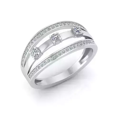 Solitaire Wedding Engagement Women Band Ring 3D print model Solitaire Wedding Engagement Women Band Ring 3D print model