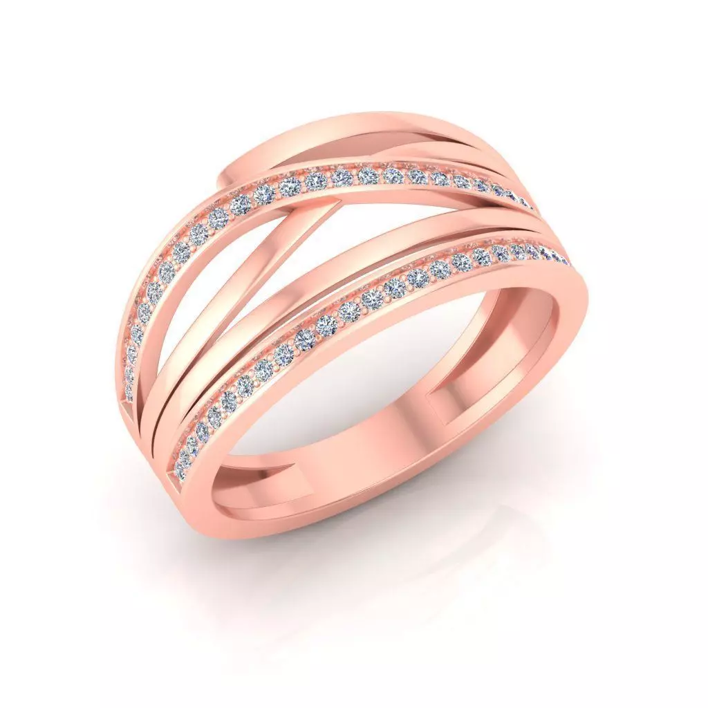 Solitaire Wedding Engagement Women Band Ring 3D print model_0