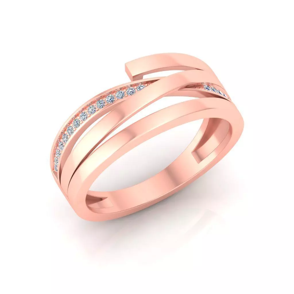 Solitaire Wedding Engagement Women Band Ring 3D print model_0