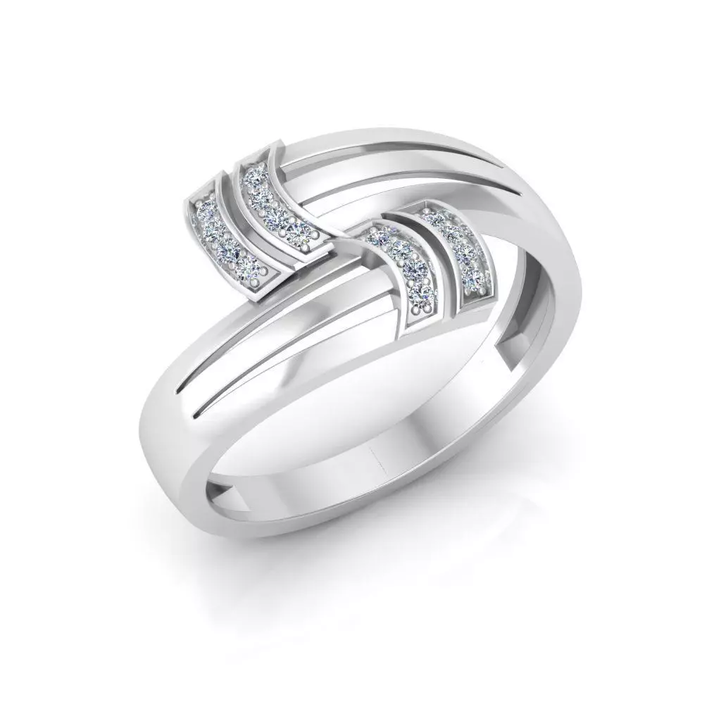 Solitaire Wedding Engagement Women Band Ring 3D print model_0