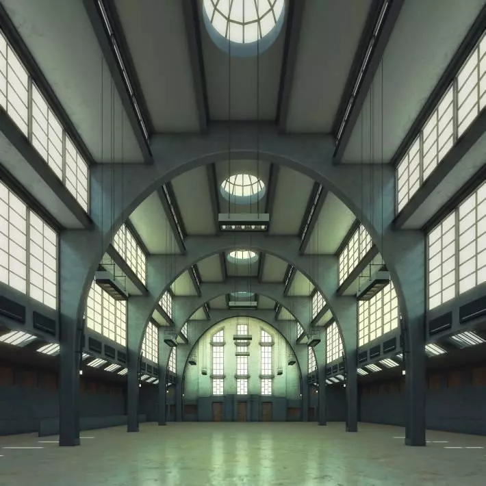 Spacious Hall 3D model_0