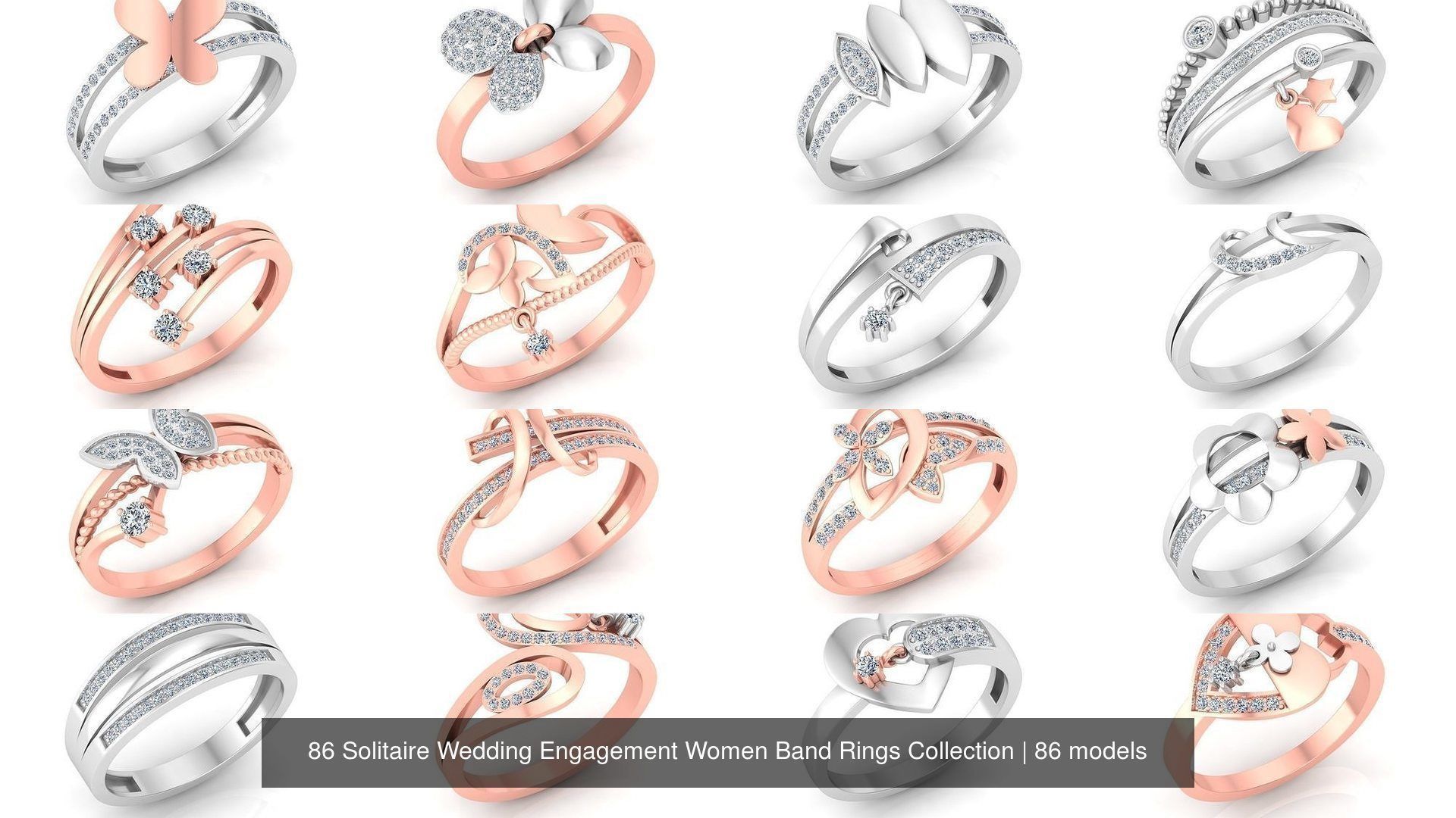 86 Solitaire Wedding Engagement Women Band Rings Collection _6