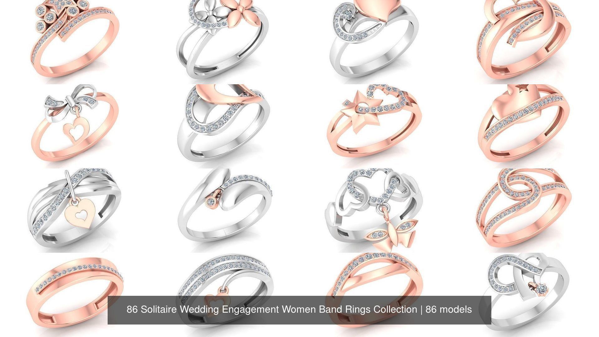 86 Solitaire Wedding Engagement Women Band Rings Collection _2