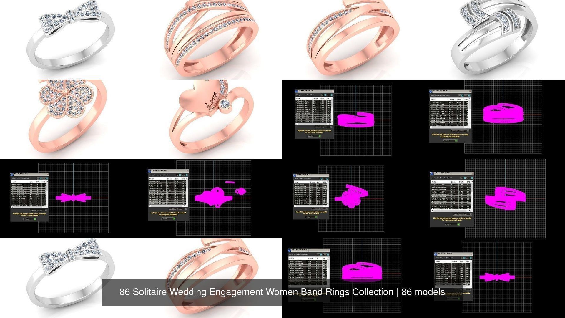 86 Solitaire Wedding Engagement Women Band Rings Collection _10
