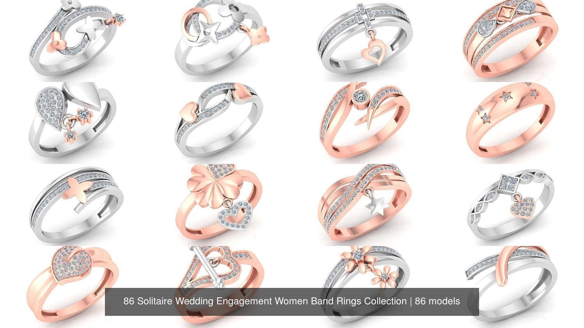 86 Solitaire Wedding Engagement Women Band Rings Collection _4