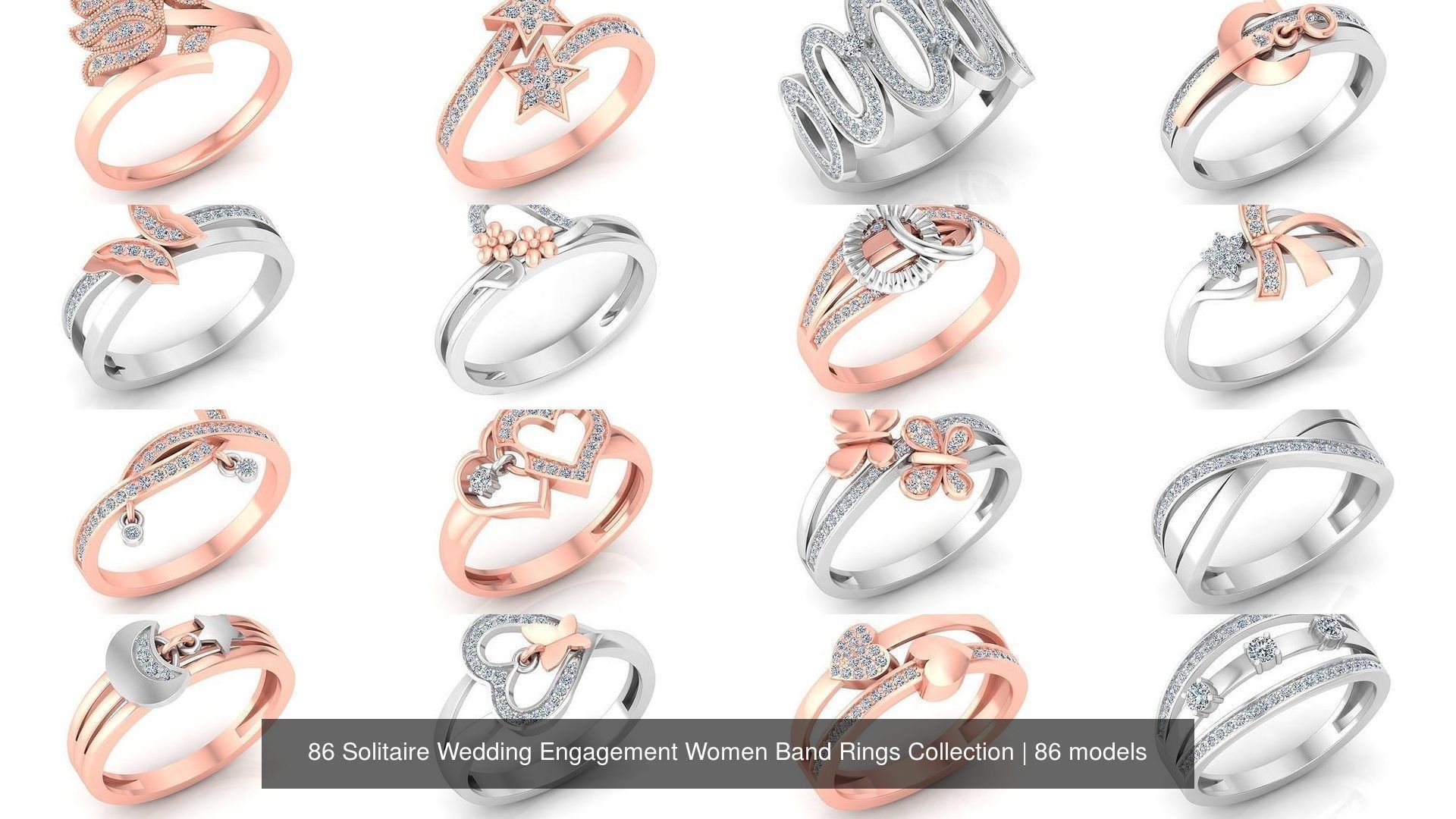 86 Solitaire Wedding Engagement Women Band Rings Collection _8