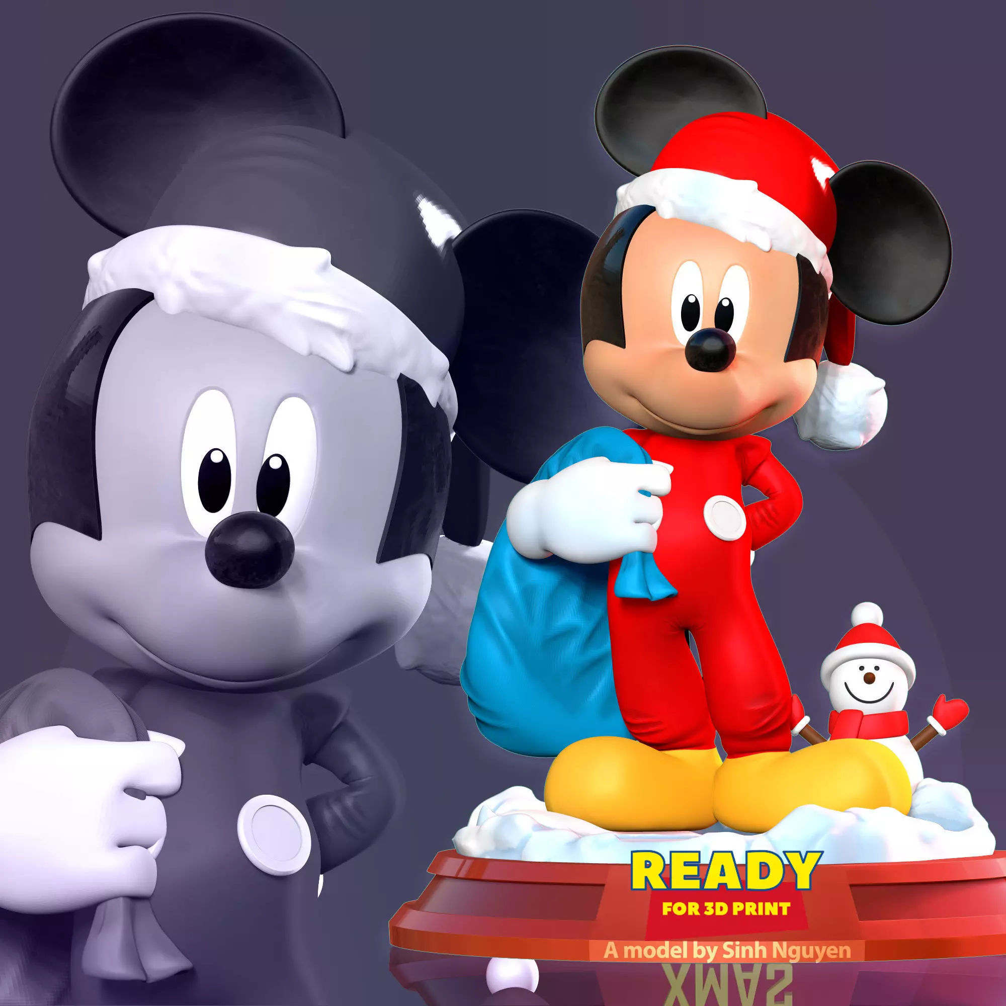 Santa Mickey Mouse 3D print model_0