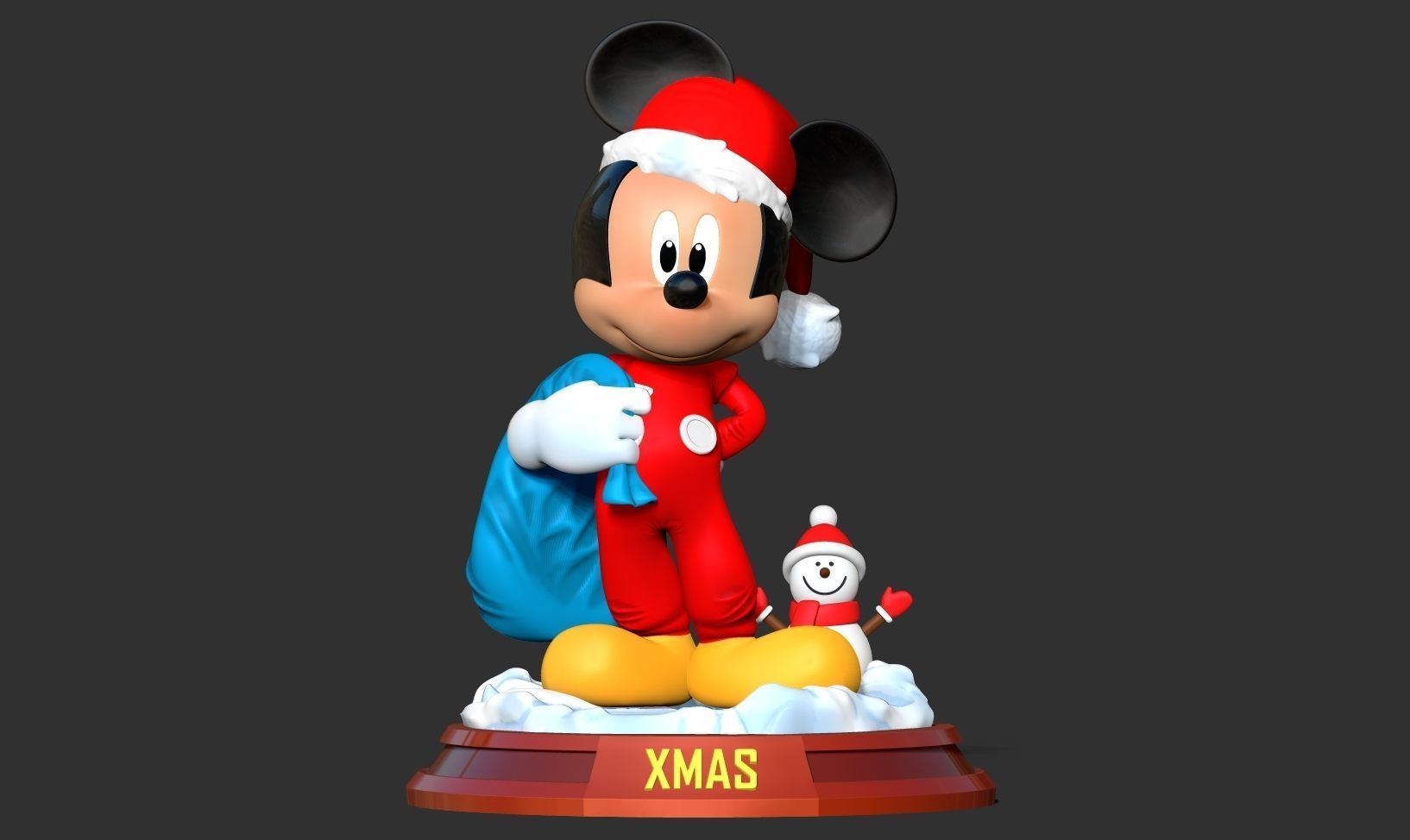 Santa Mickey Mouse 3D print model_9