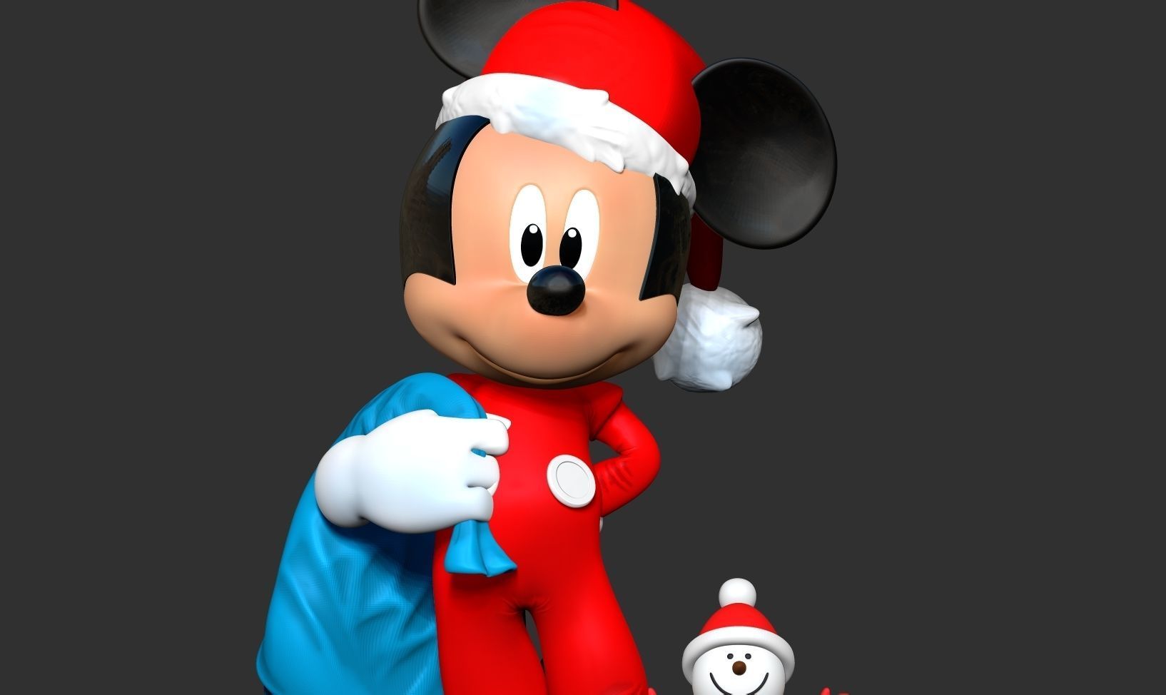Santa Mickey Mouse 3D print model_7