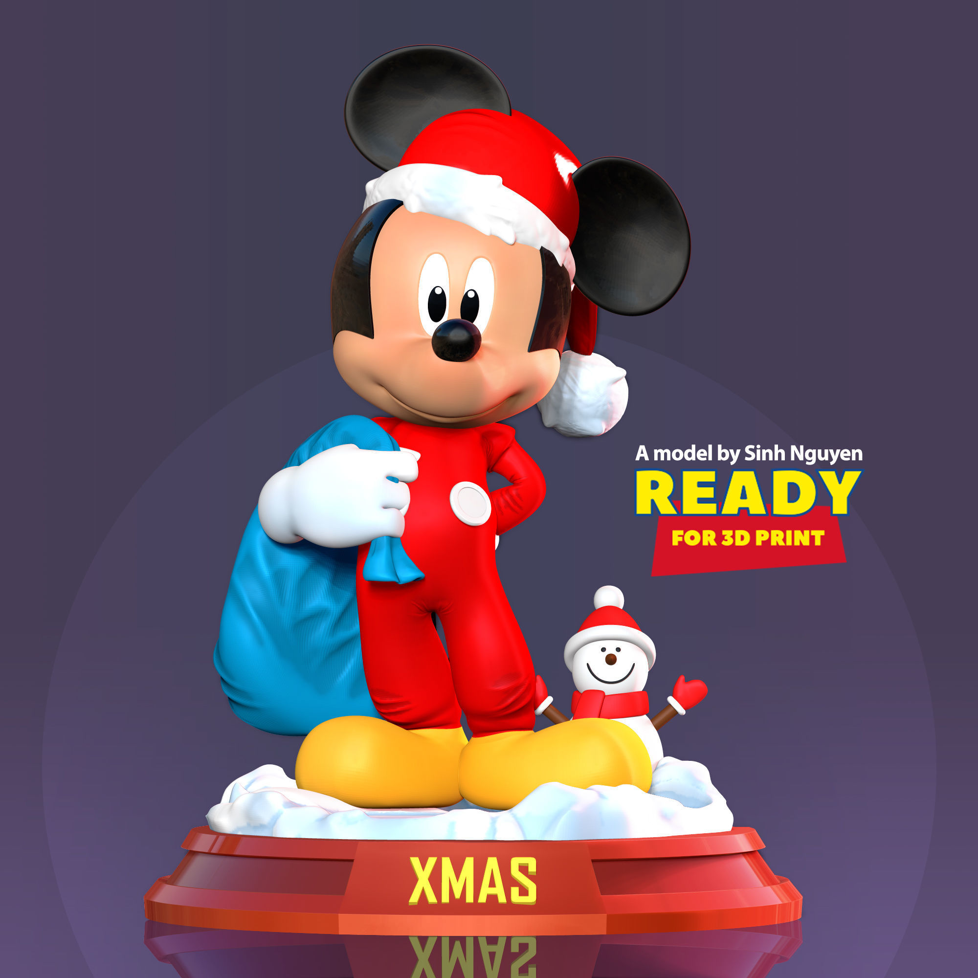 Santa Mickey Mouse 3D print model_19