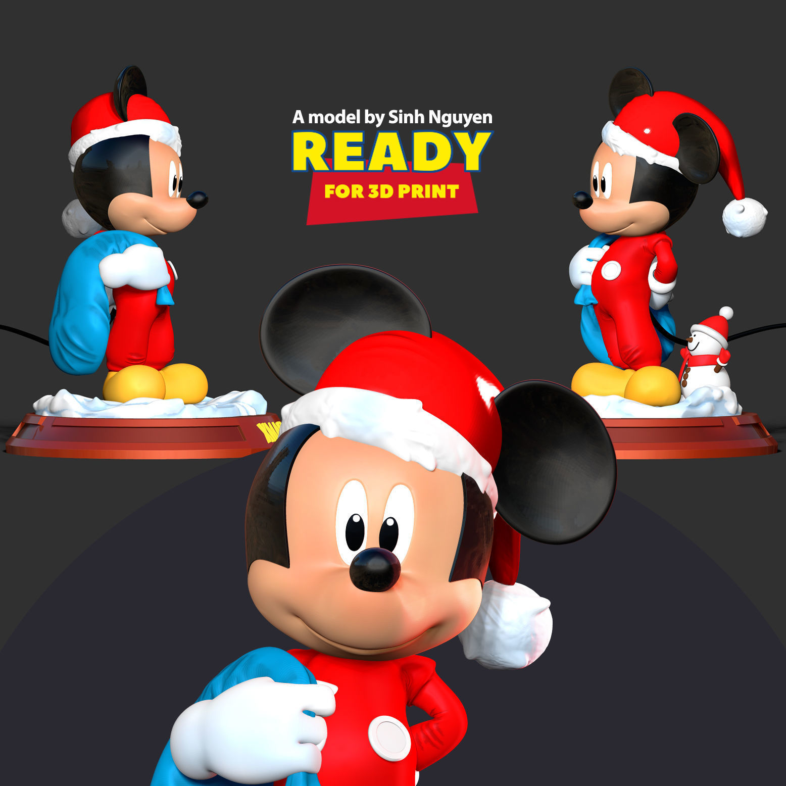 Santa Mickey Mouse 3D print model_1