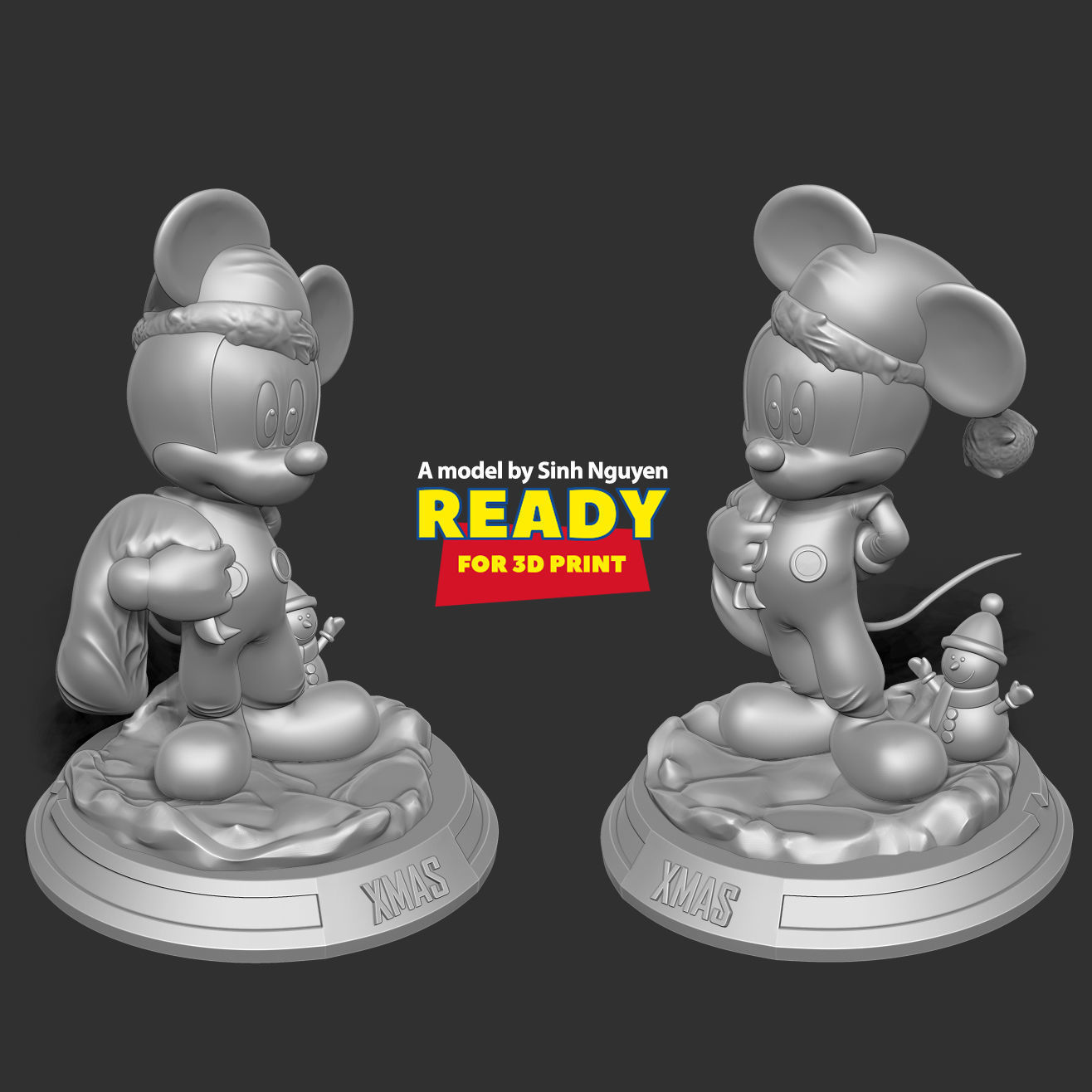 Santa Mickey Mouse 3D print model_5