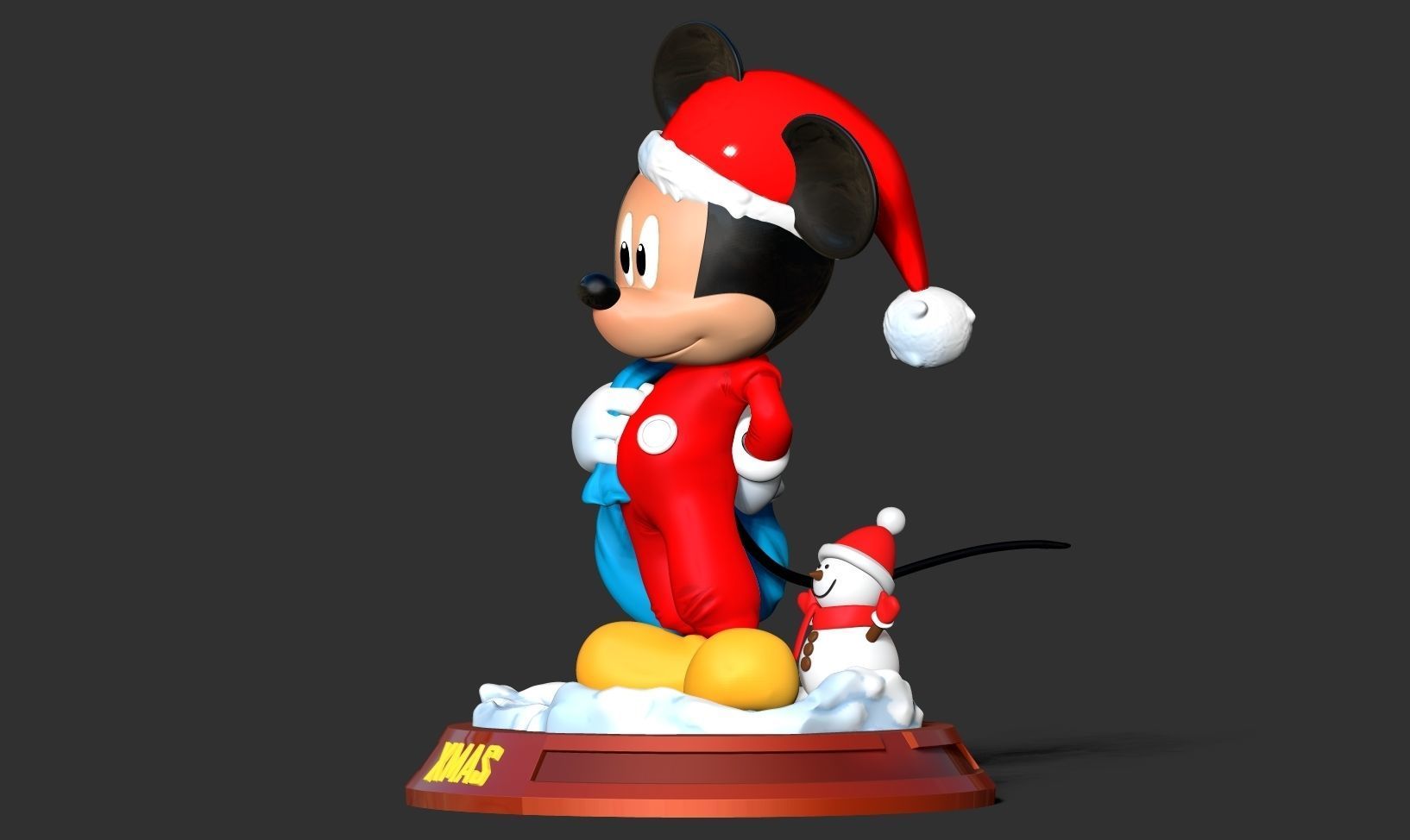 Santa Mickey Mouse 3D print model_11