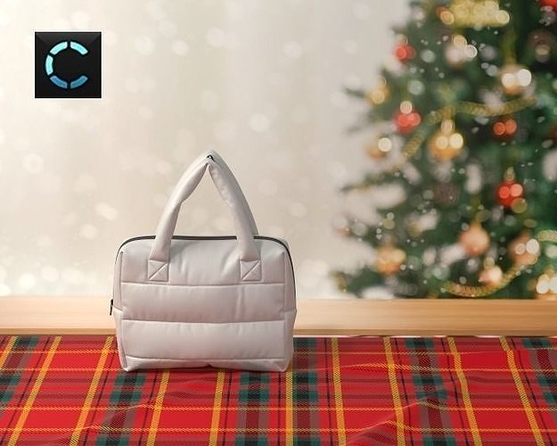 puffer handbag  handbag large tote winter clo3d  3D model