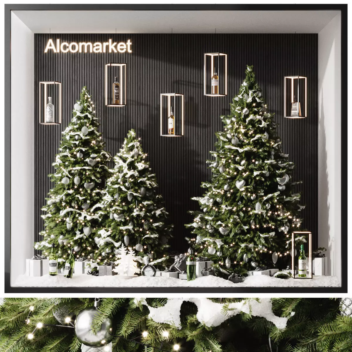 Christmas set 3 alcomarket display 3D model