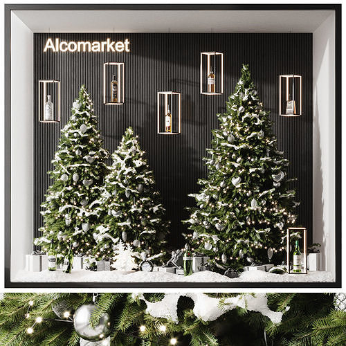 Christmas set 3 alcomarket display 3D model