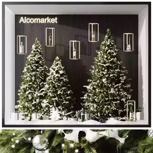 Christmas set 3 alcomarket display 3D model