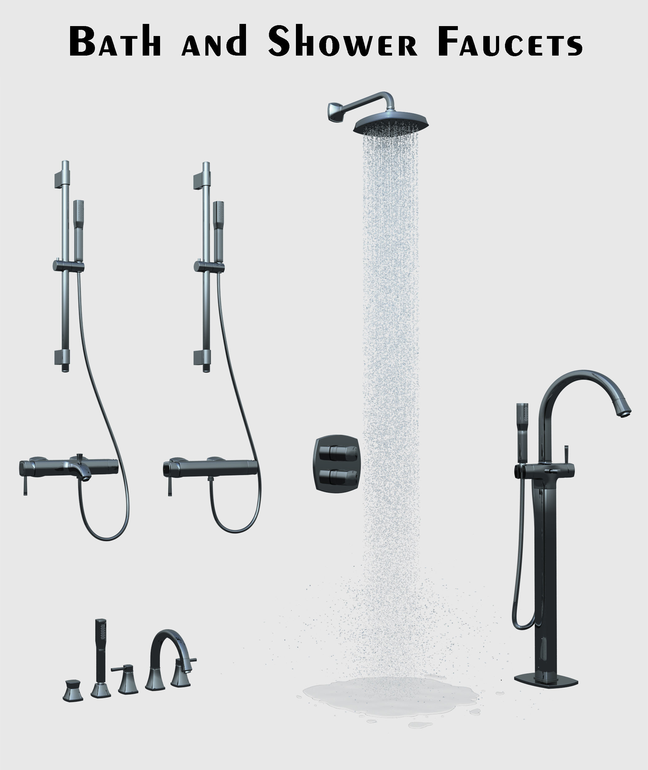 Kitchen and Bath Faucets collection 3D model_2