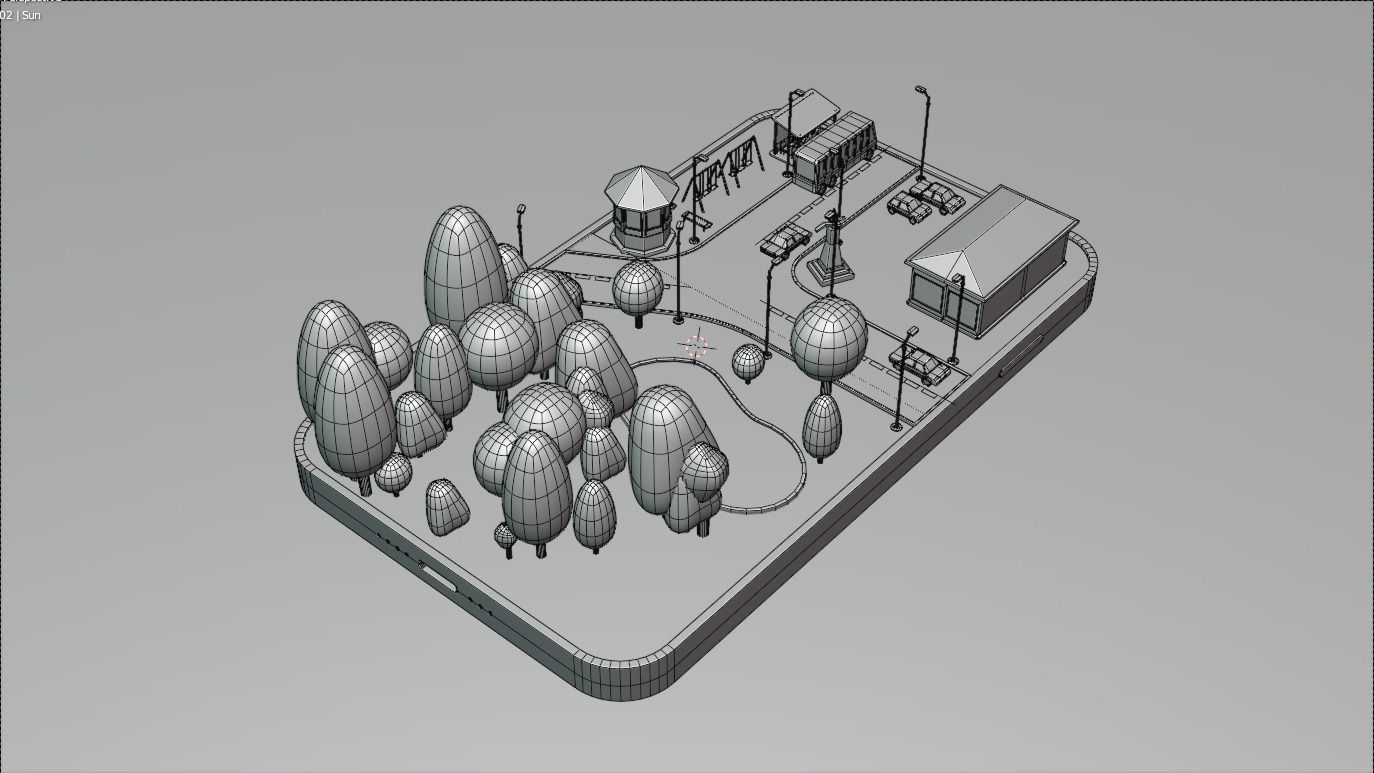 Mobile City 02 Low-poly 3D model_1