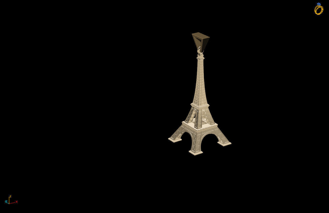 Eiffel pendant 3D print model_7