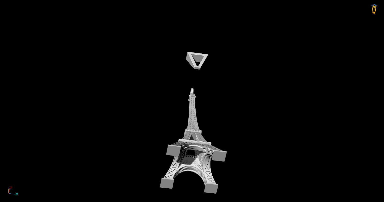 Eiffel pendant 3D print model_6