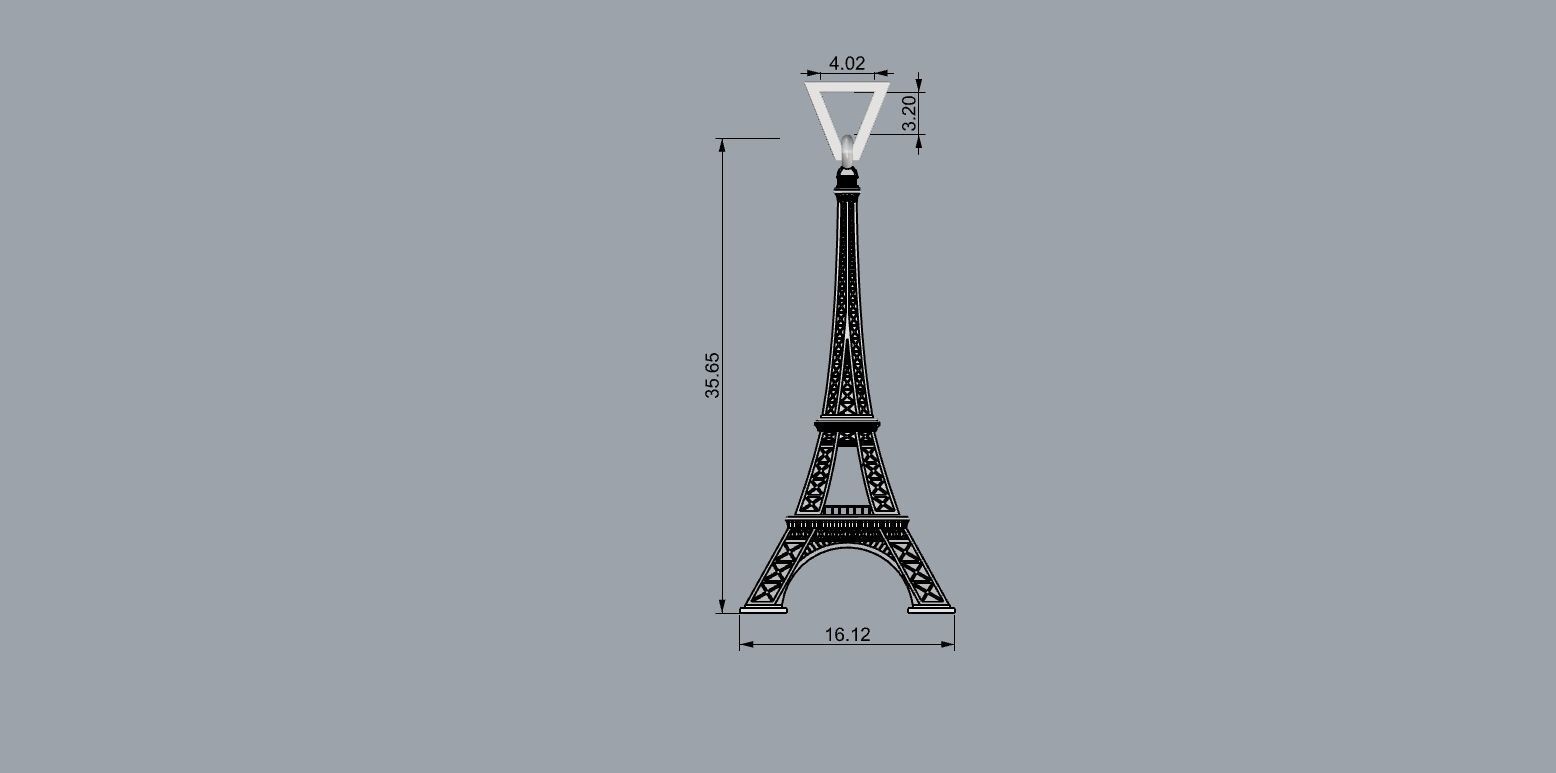 Eiffel pendant 3D print model_3