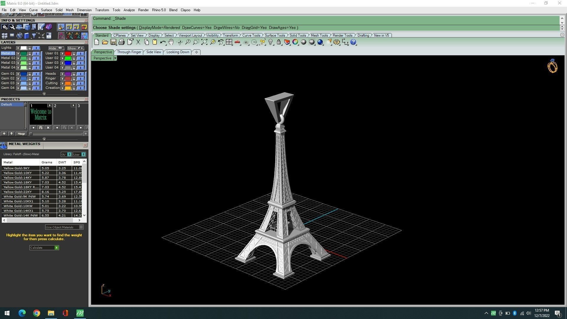 Eiffel pendant 3D print model_4