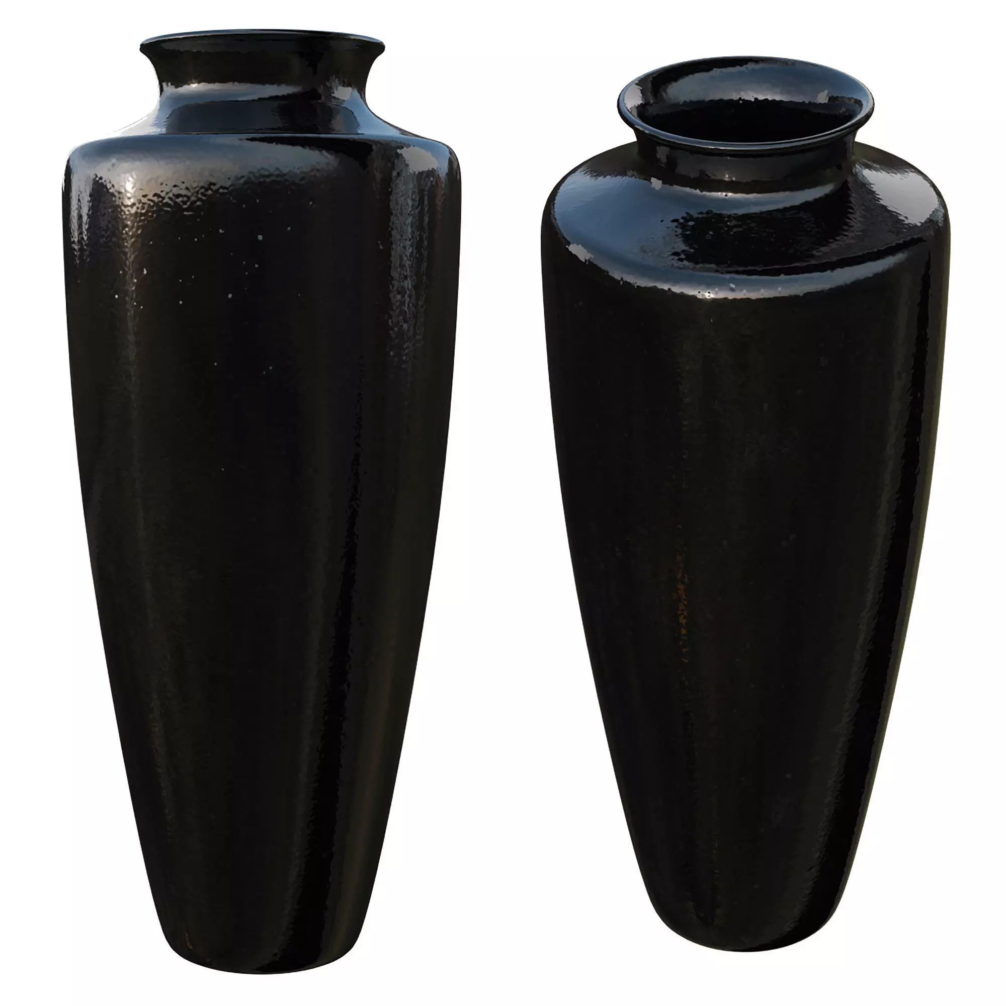 Extra Large Glazed Black Tall Jar 3D model_0