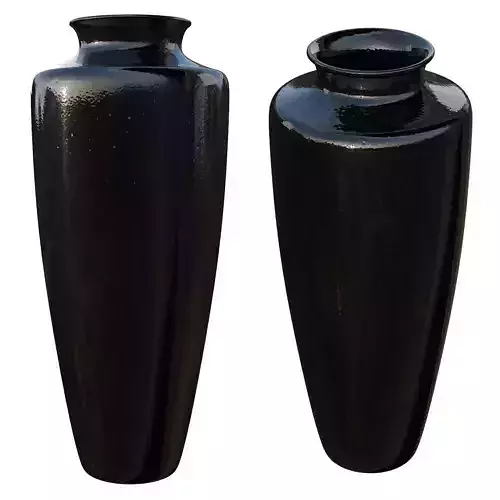 Extra Large Glazed Black Tall Jar