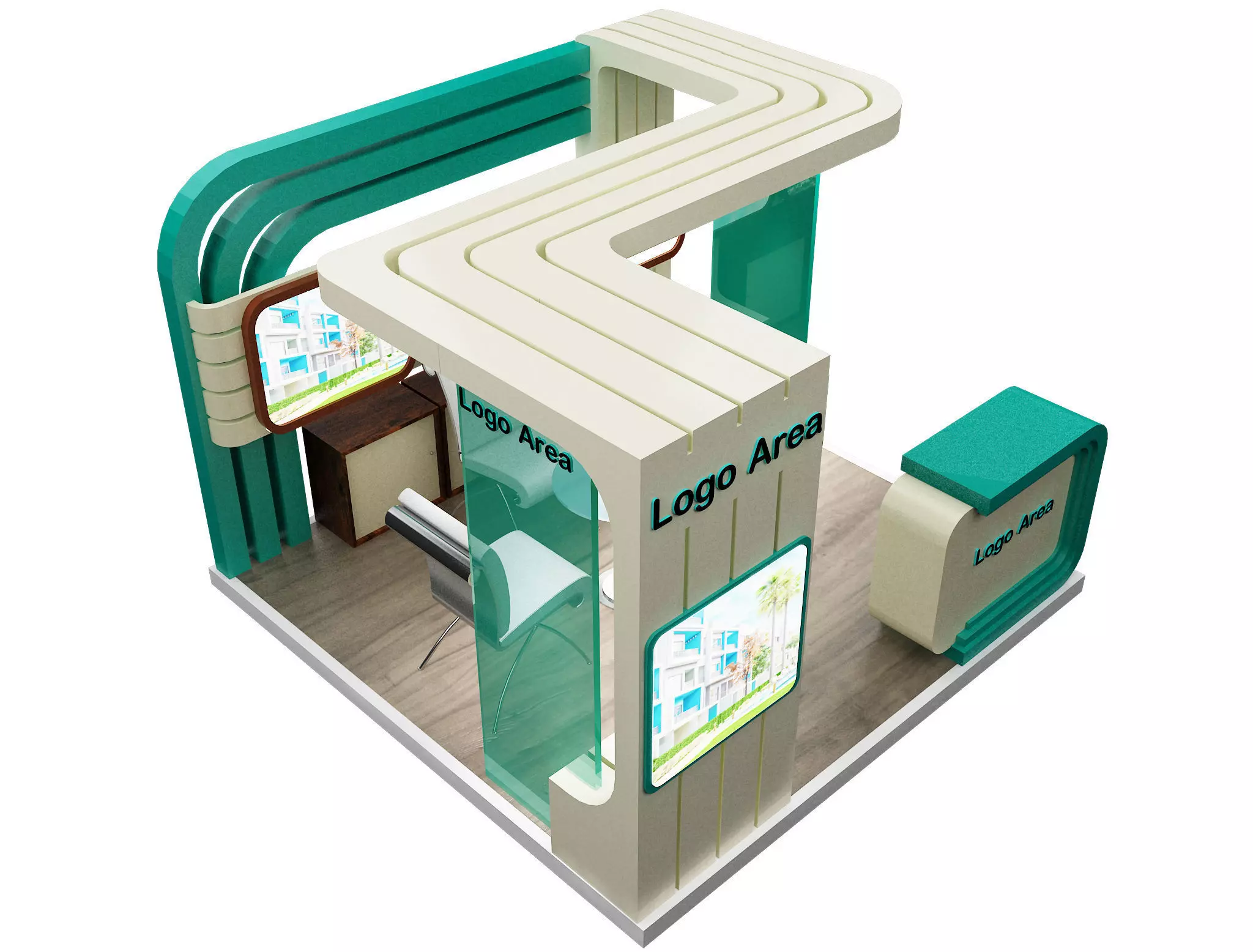 Booth Exhibition Stand a114 3D model_0