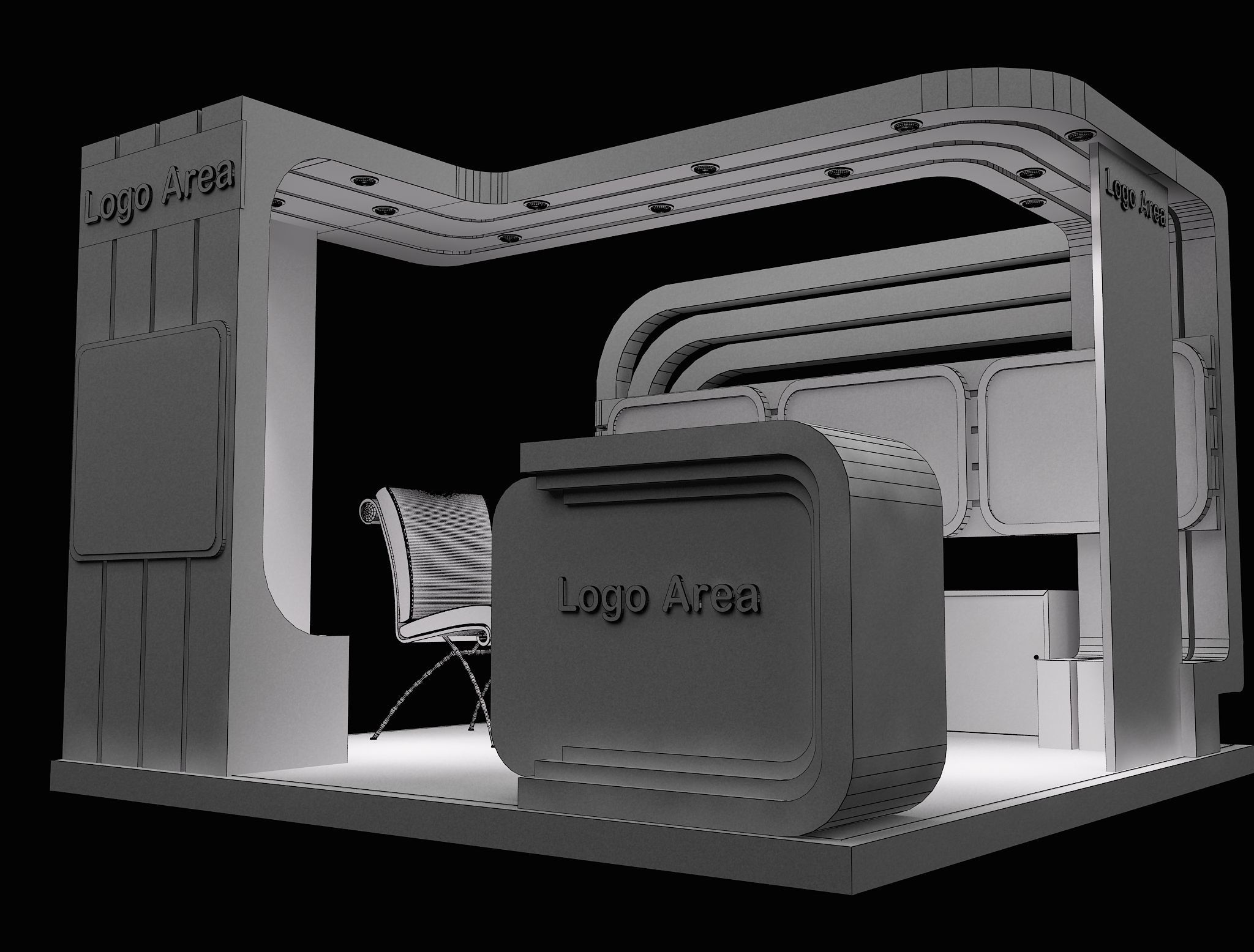 Booth Exhibition Stand a114 3D model_9
