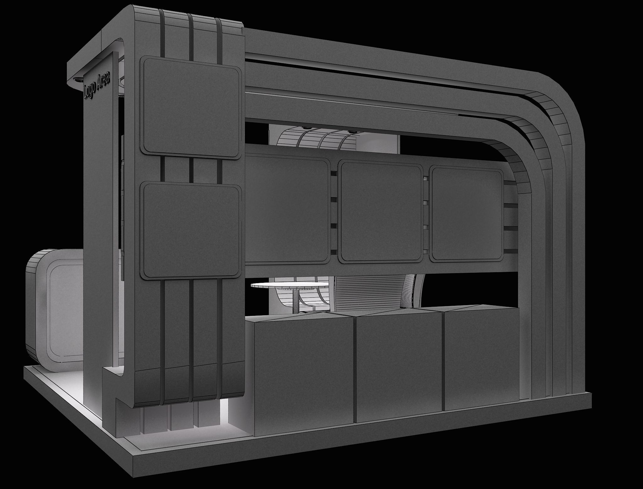 Booth Exhibition Stand a114 3D model_15