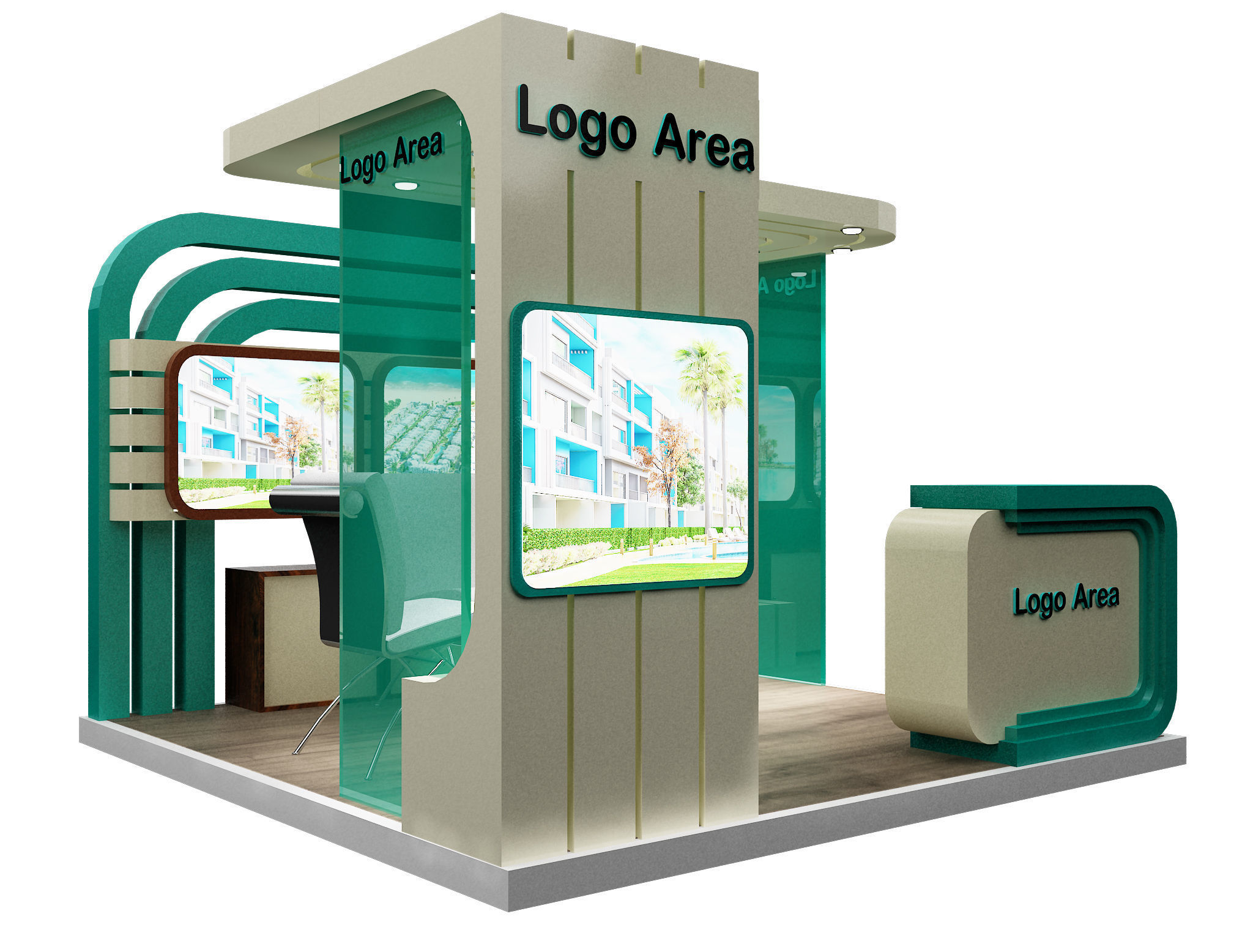 Booth Exhibition Stand a114 3D model_4