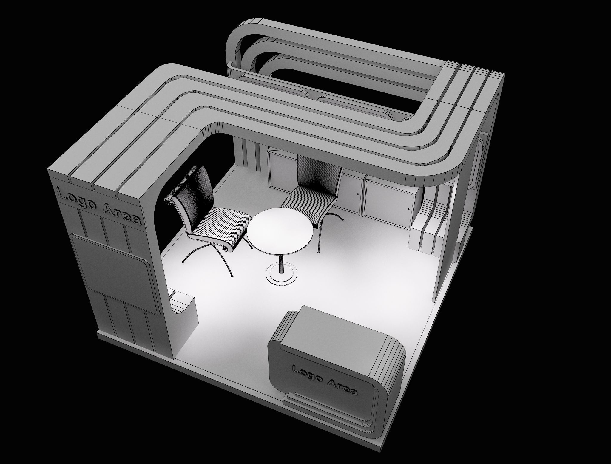 Booth Exhibition Stand a114 3D model_7