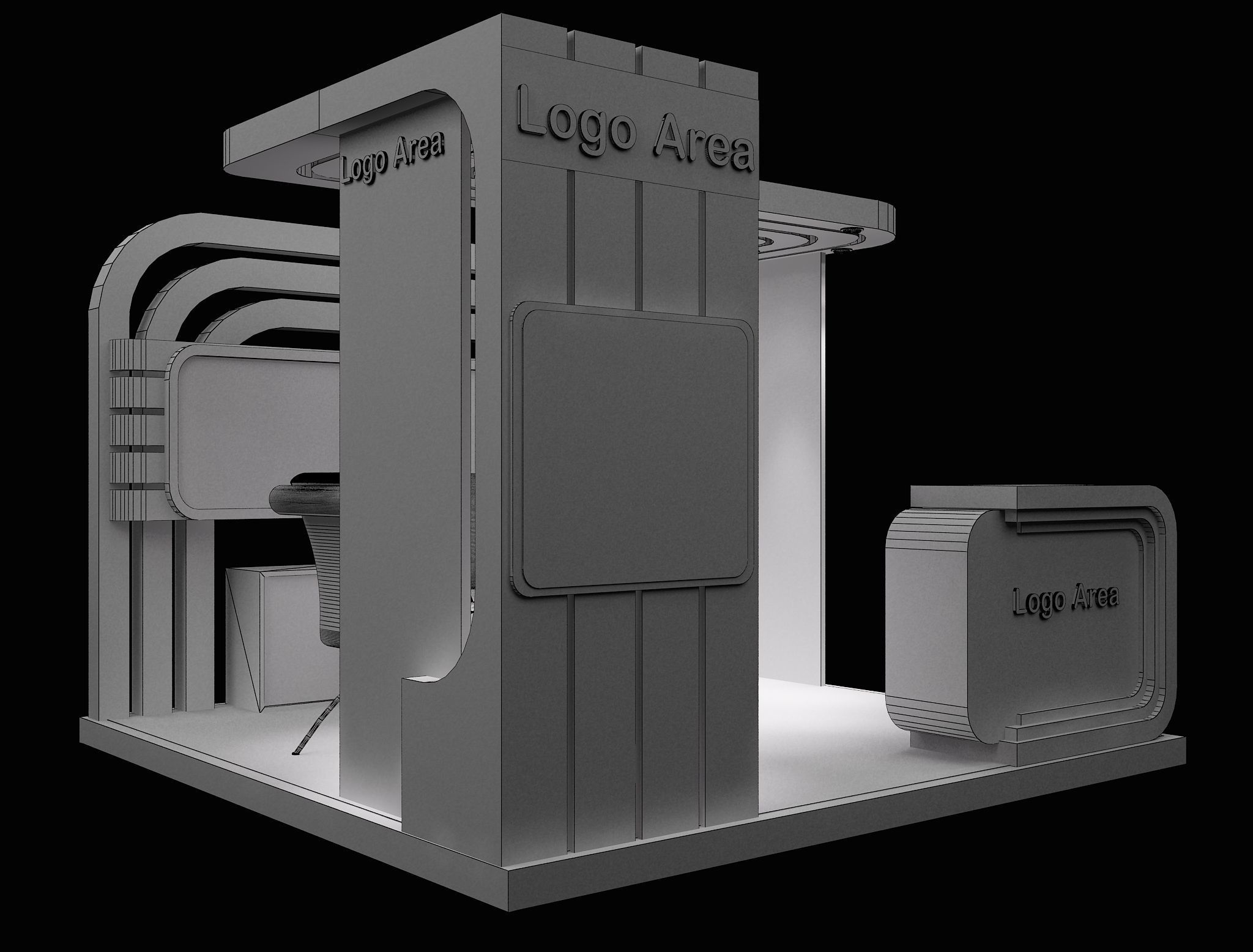 Booth Exhibition Stand a114 3D model_5