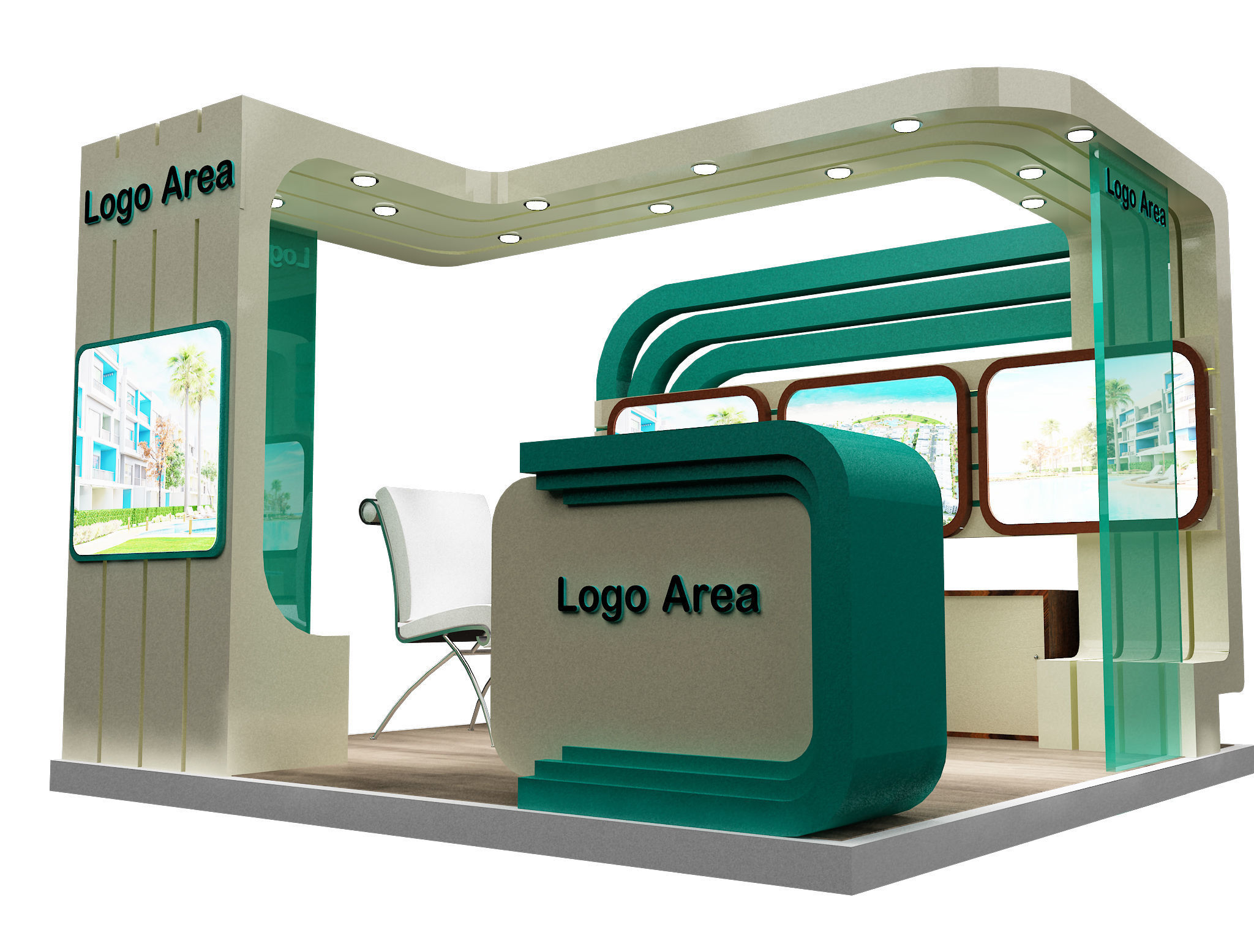 Booth Exhibition Stand a114 3D model_8