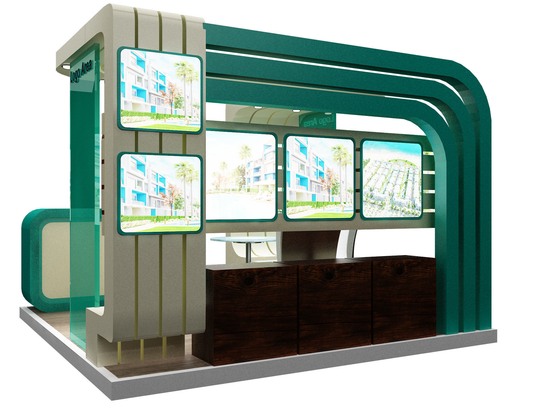 Booth Exhibition Stand a114 3D model_14