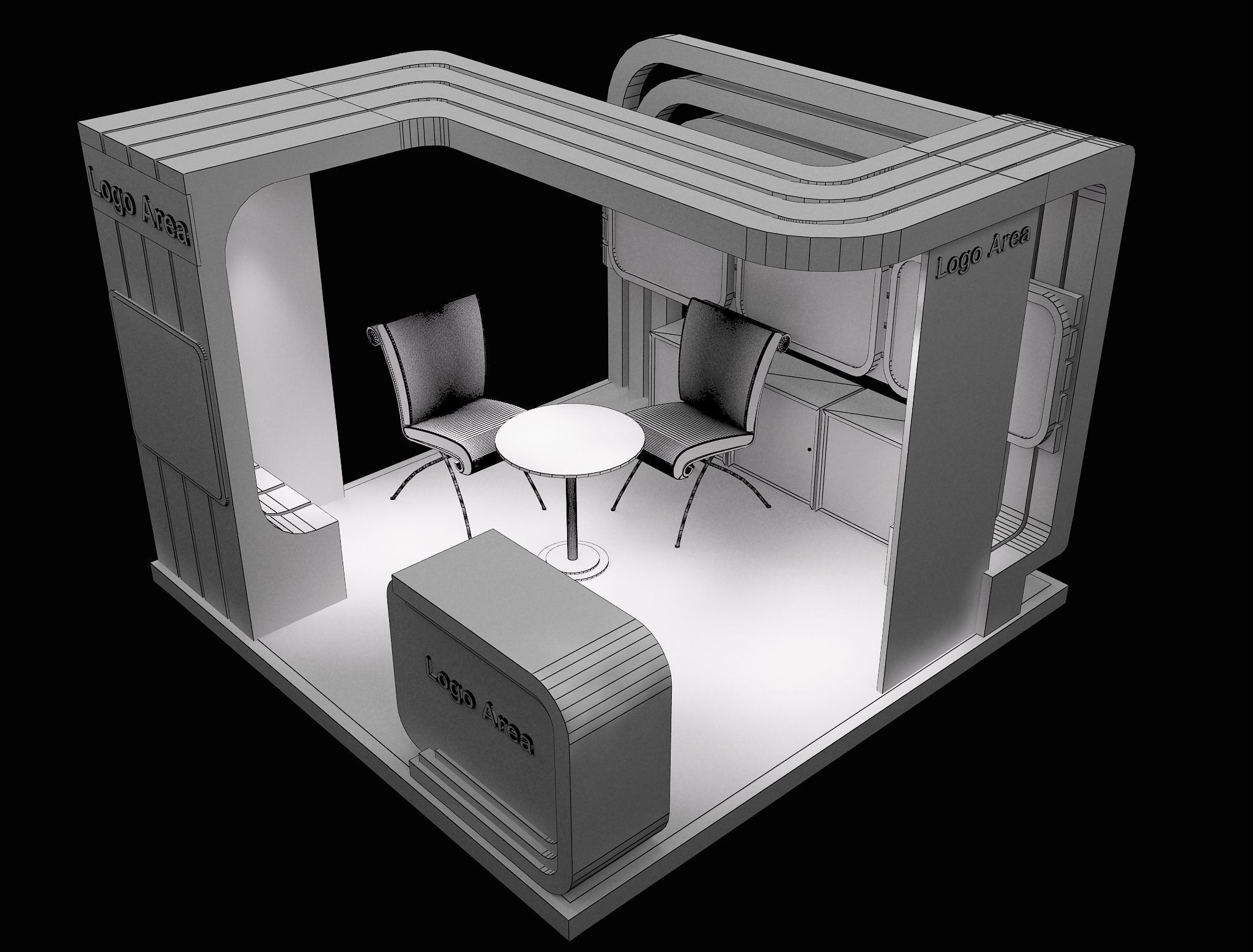 Booth Exhibition Stand a114 3D model_13