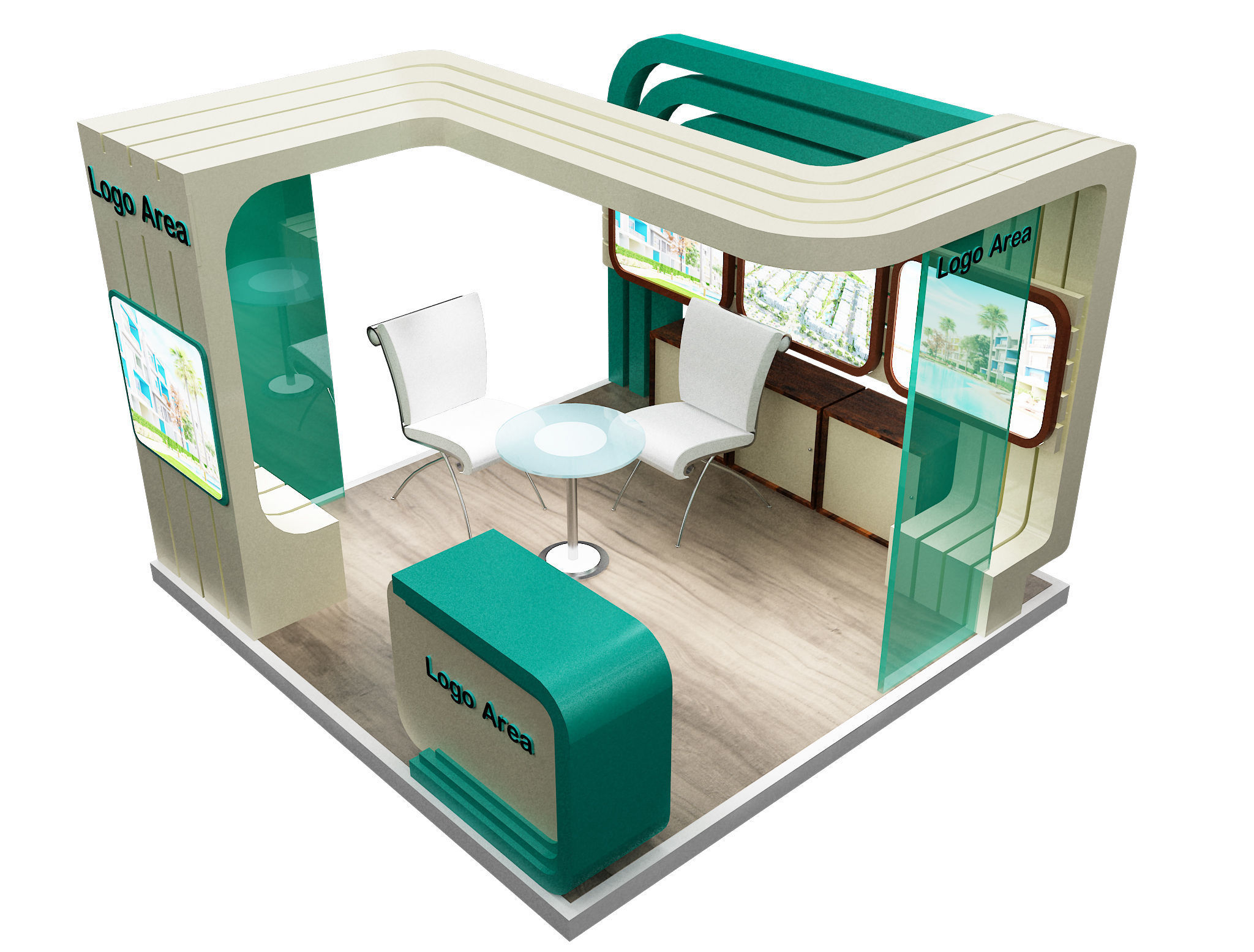 Booth Exhibition Stand a114 3D model_12