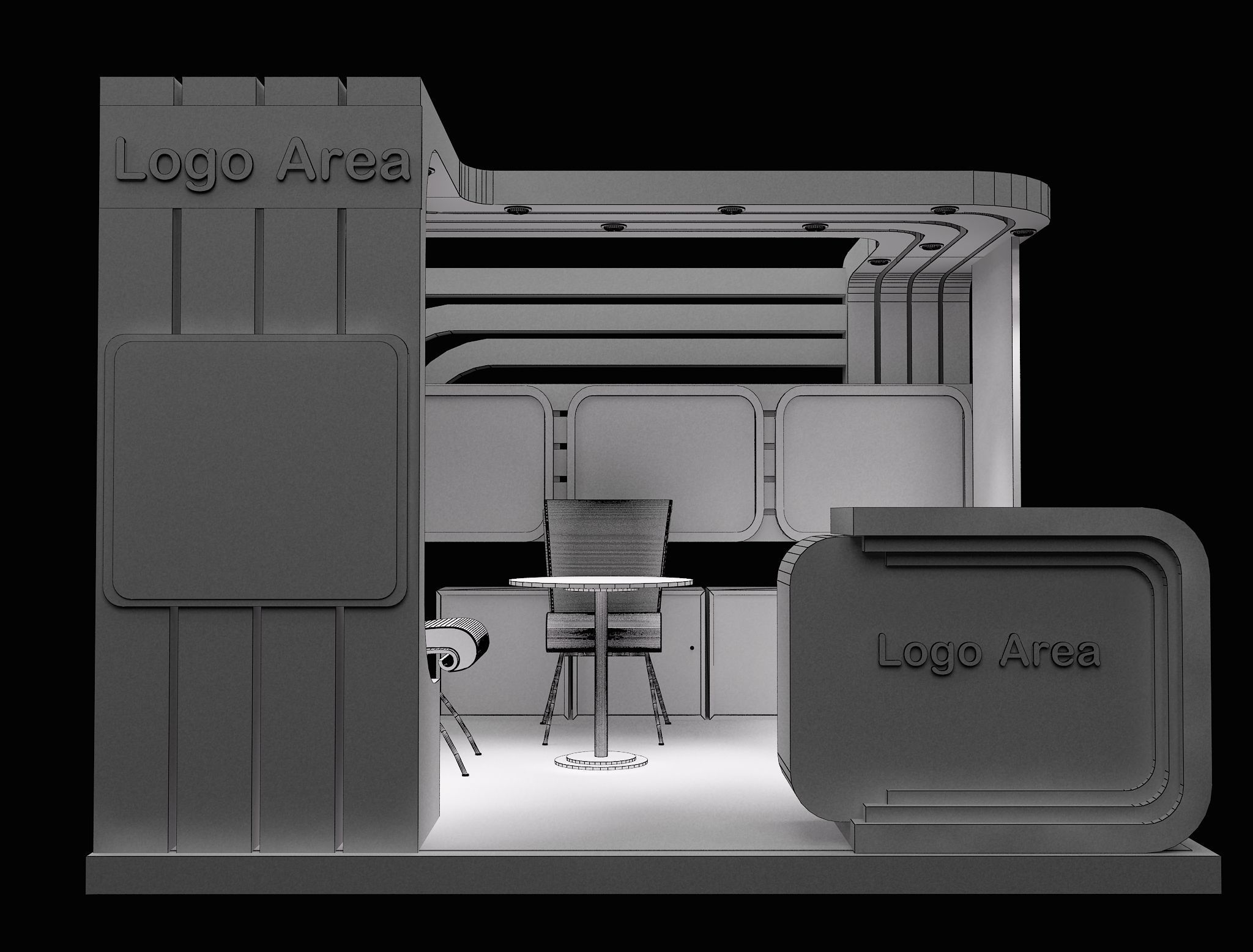 Booth Exhibition Stand a114 3D model_3